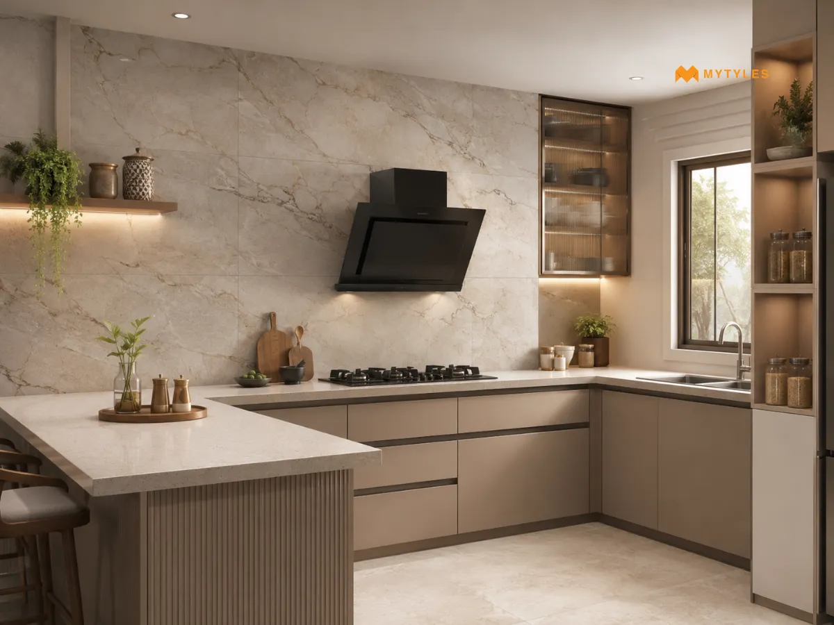 Marble Look Kitchen Tiles